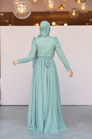 Smile Tesettür Abiye - FioraofDress - tesettur - abiye - 44 - mint - hijab - evening - dress