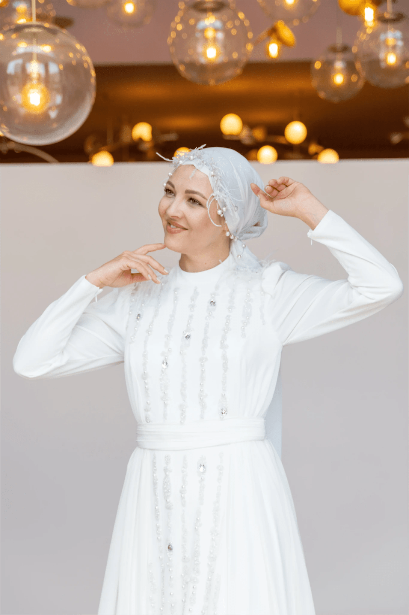 Smile Tesettür Abiye - FioraofDress - tesettur - abiye - 44 - Ekru - hijab - evening - dress