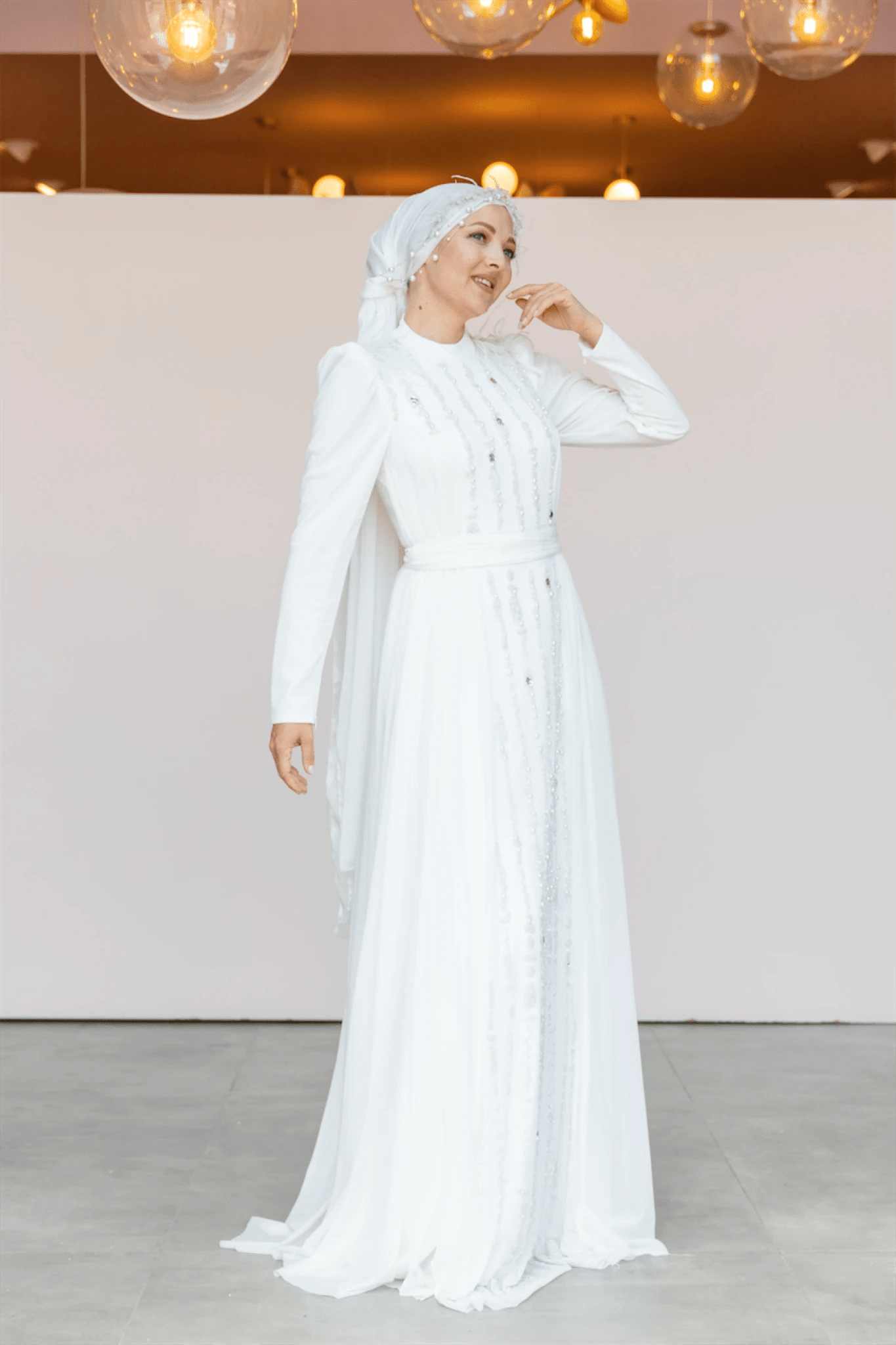 Smile Tesettür Abiye - FioraofDress - tesettur - abiye - 44 - Ekru - hijab - evening - dress