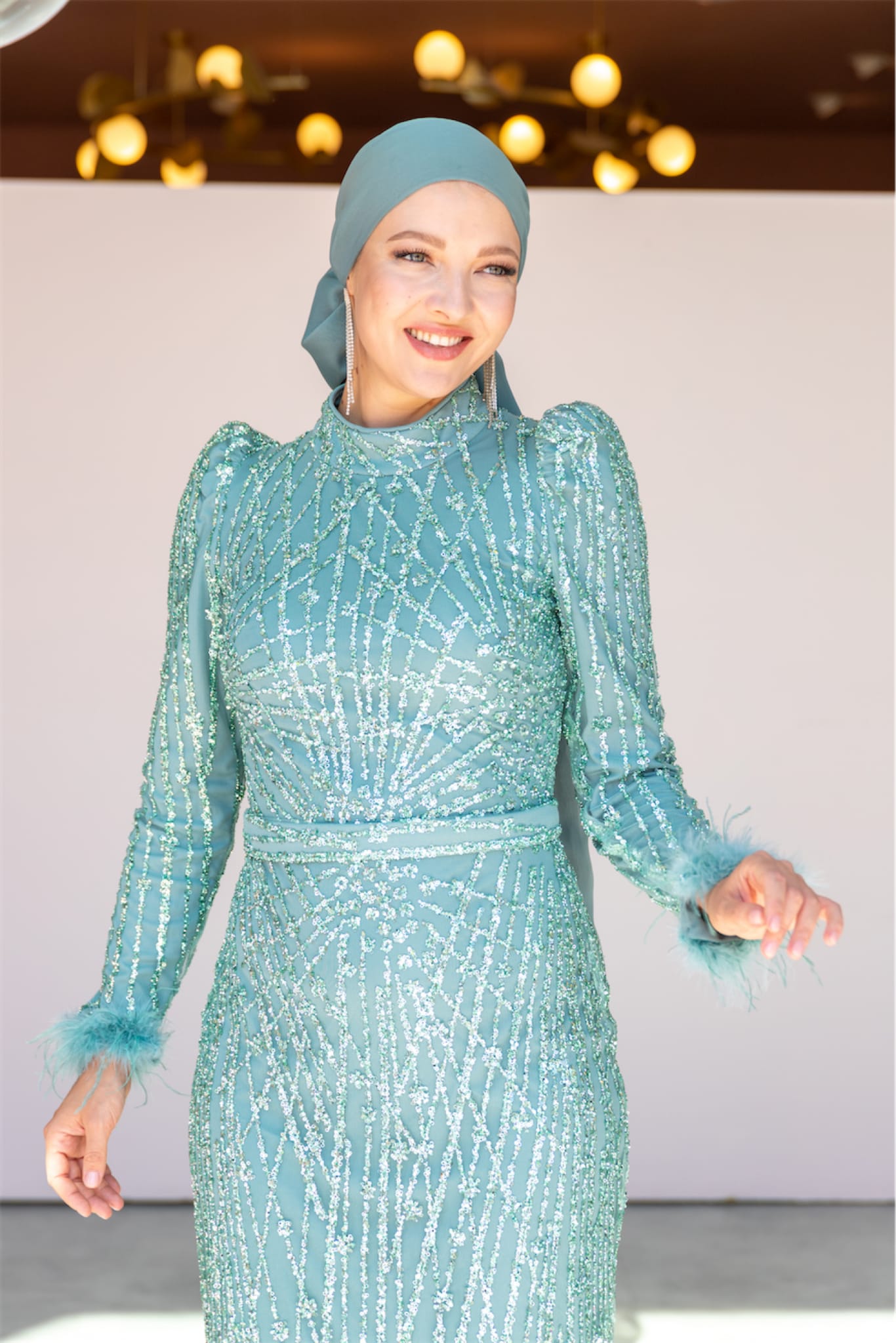 Star Kalem Tesettür Abiye - FioraofDress - tesettur - abiye - 38 - mint yeşili - hijab - evening - dress
