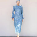 Star Kalem Tesettür Abiye - FioraofDress - tesettur - abiye - 38 - MAVİ - hijab - evening - dress