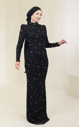 Stone Tesettür Abiye - FioraofDress - tesettur - abiye - 44 - Siyahh - hijab - evening - dress