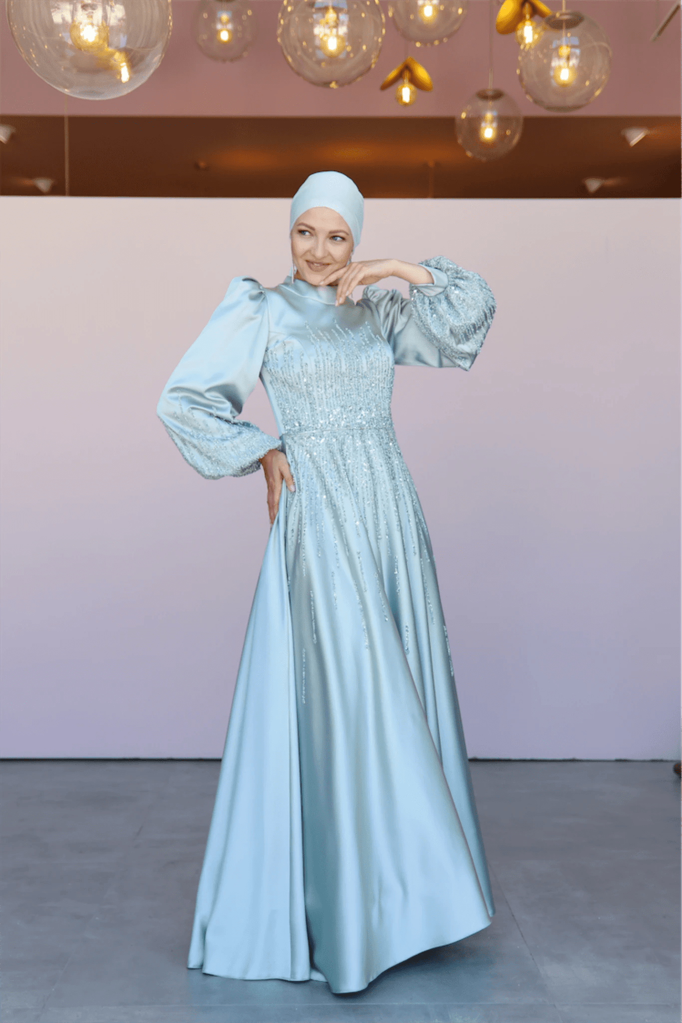 Su Tesettür Abiye - FioraofDress - tesettur - abiye - 46 - bebe - mavisi - hijab - evening - dress