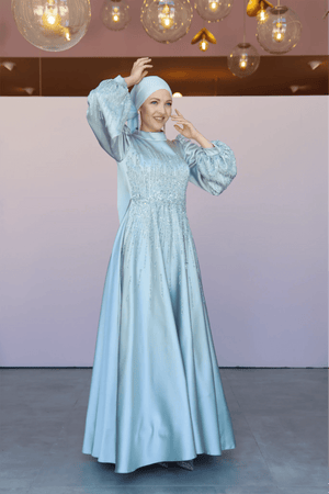 Su Tesettür Abiye - FioraofDress - tesettur - abiye - 46 - bebe - mavisi - hijab - evening - dress