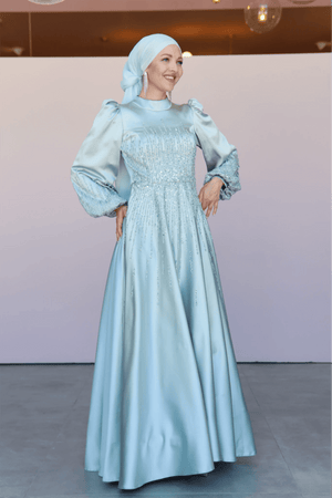 Su Tesettür Abiye - FioraofDress - tesettur - abiye - 46 - bebe - mavisi - hijab - evening - dress