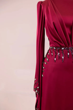 Sue Tesettür Abiye - FioraofDress - tesettur - abiye - BORDO - 38 - hijab - evening - dress