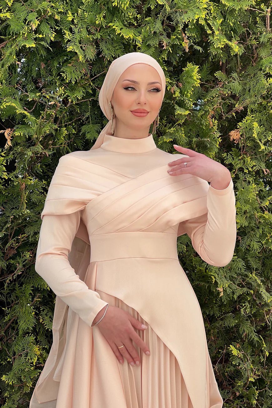 Süeda Tesettür Abiye - FioraofDress - tesettur - abiye - 44 - Şampanya - hijab - evening - dress