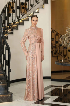 Sultan Tesettür Abiye - FioraofDress - tesettur - abiye - Bakır - 36 - hijab - evening - dress