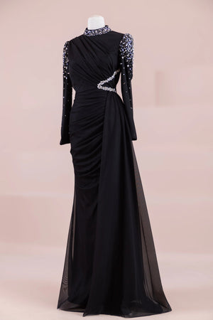 Syima Tesettür Abiye - FioraofDress - tesettur - abiye - Siyahh - 38 - hijab - evening - dress