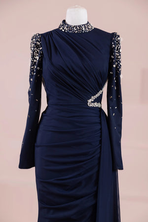 Syima Tesettür Abiye - FioraofDress - tesettur - abiye - lacivert - 38 - hijab - evening - dress