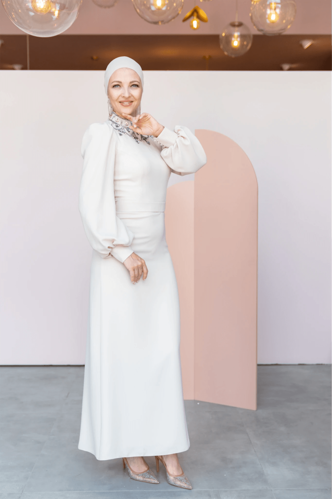 Taçmahal Tesettür Abiye - FioraofDress - tesettur - abiye - 46 - BEJ - hijab - evening - dress
