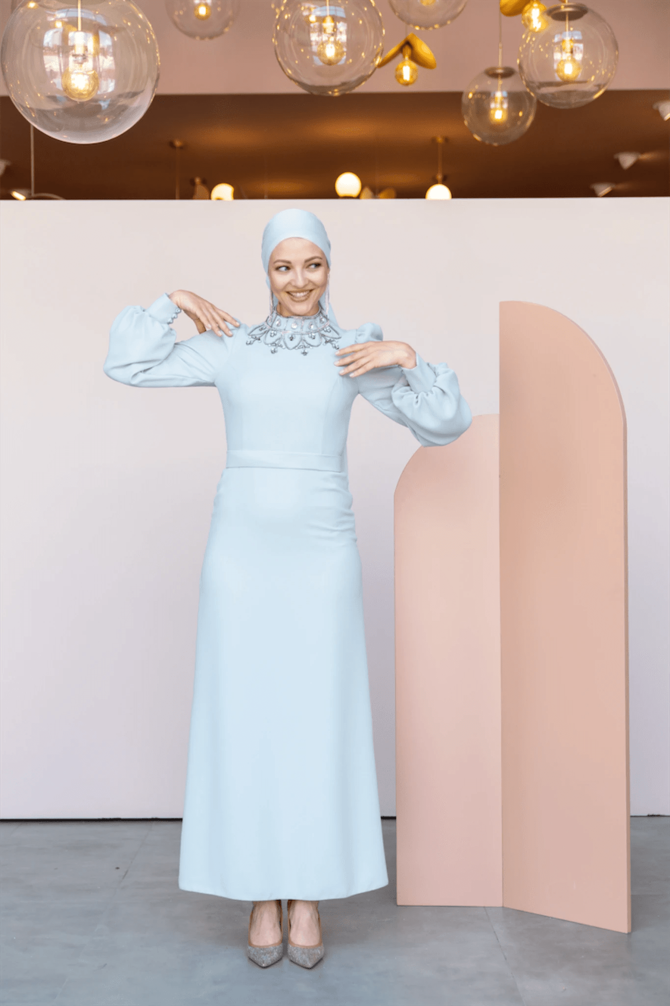 Taçmahal Tesettür Abiye - FioraofDress - tesettur - abiye - 46 - Mavii - hijab - evening - dress