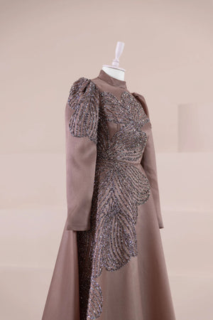 Talia Tesettür Abiye - FioraofDress - tesettur - abiye - Mocha - 38 - hijab - evening - dress