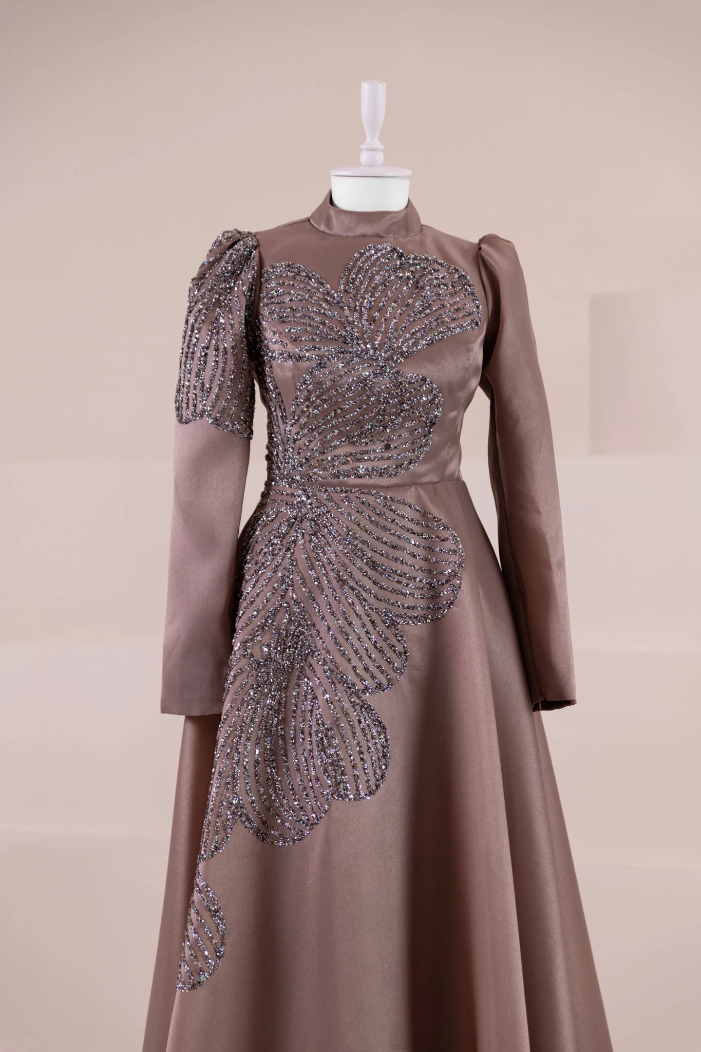 Talia Tesettür Abiye - FioraofDress - tesettur - abiye - Mocha - 38 - hijab - evening - dress