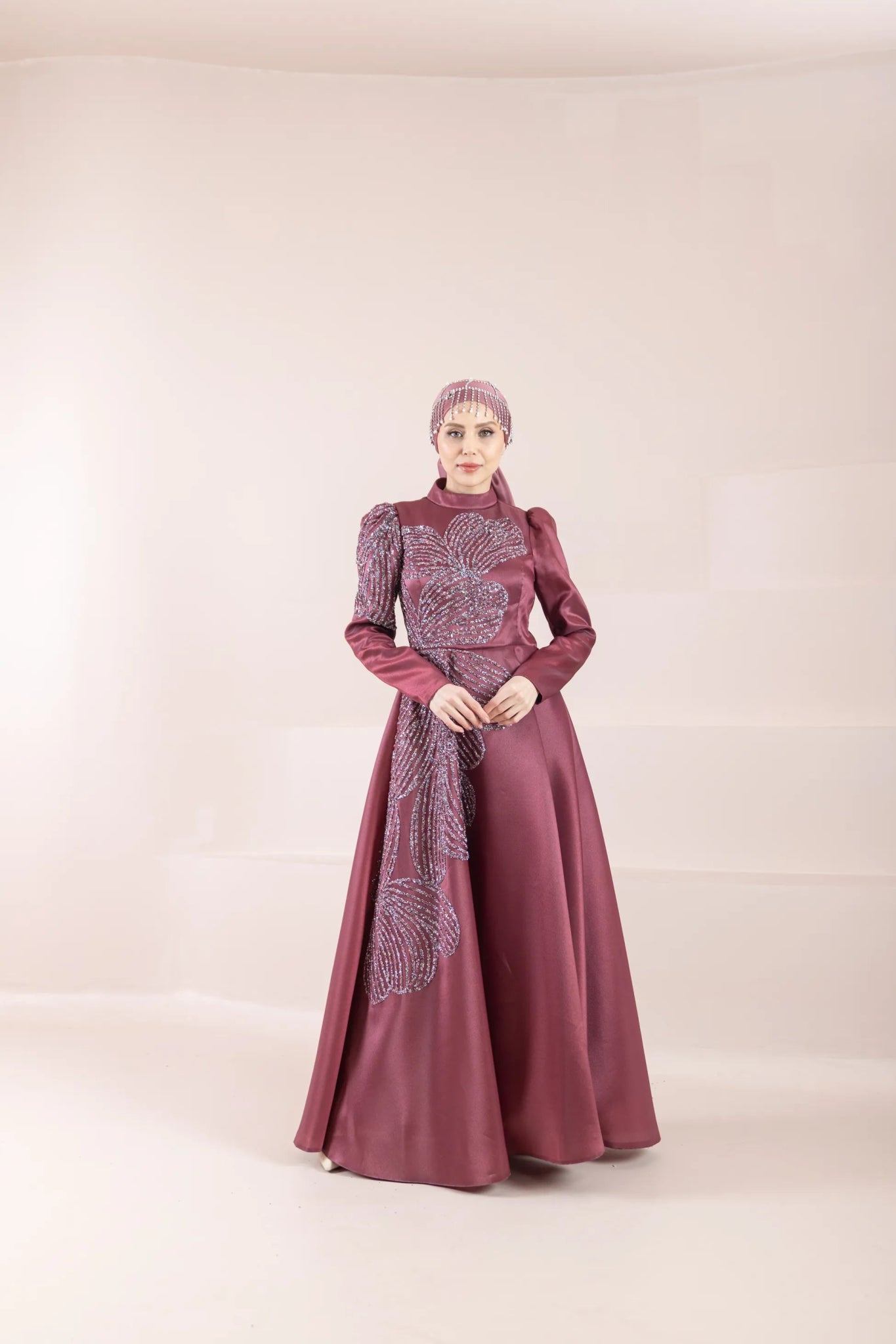 Talia Tesettür Abiye - FioraofDress - tesettur - abiye - BORDO - 38 - hijab - evening - dress