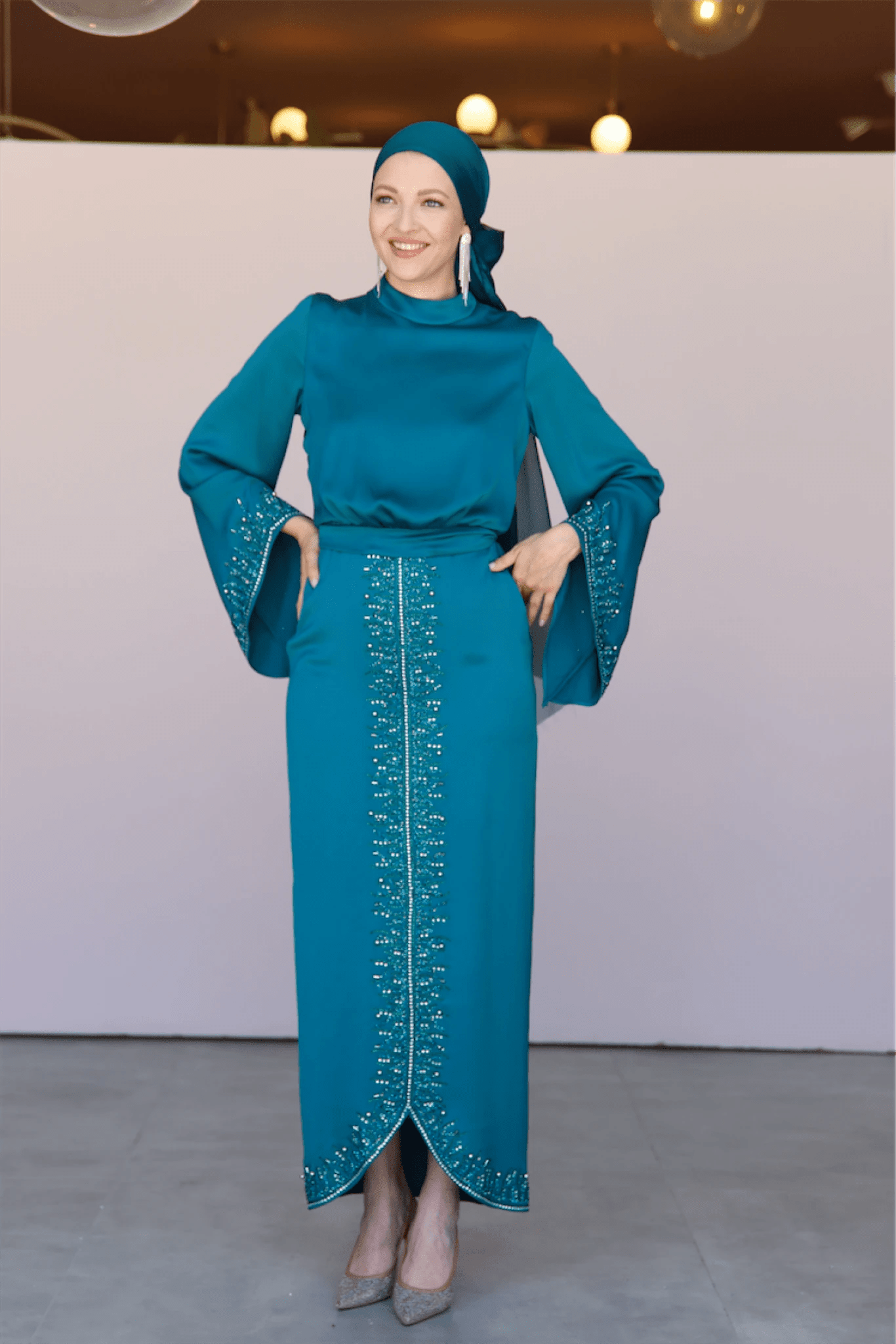 Thai Tesettür Abiye - FioraofDress - tesettur - abiye - 44 - PETROL - hijab - evening - dress