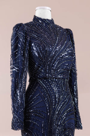 Tira Tesettür Abiye - FioraofDress - tesettur - abiye - lacivert - 38 - hijab - evening - dress