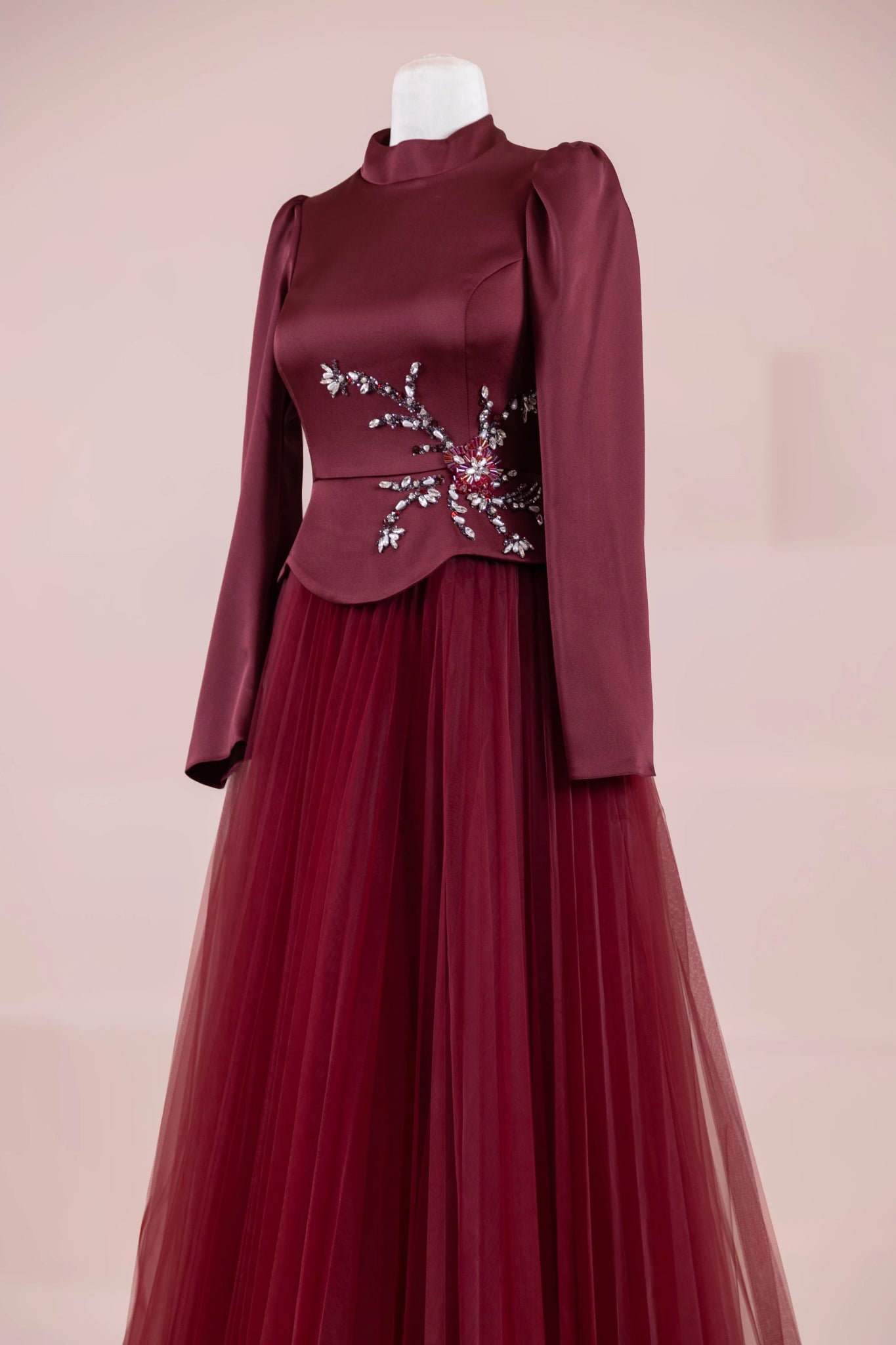 Tuéra Tesettür Abiye - FioraofDress - tesettur - abiye - BORDO - 36 - hijab - evening - dress