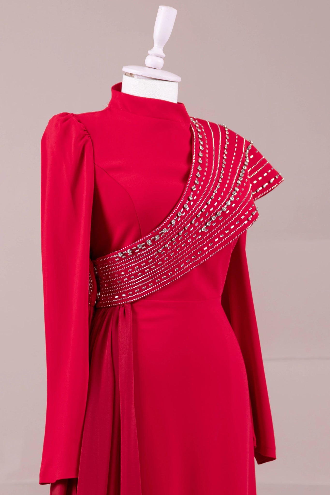 Valen Tesettür Abiye - FioraofDress - tesettur - abiye - Kırmızı - 38 - hijab - evening - dress