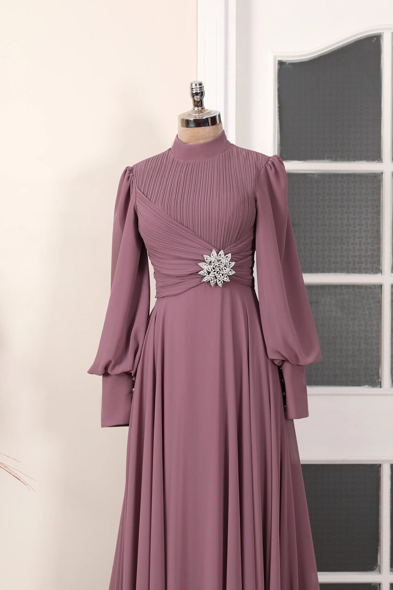 Valerya Abiye - FioraofDress - tesettur - abiye - 38 - Gül Kurusu - hijab - evening - dress