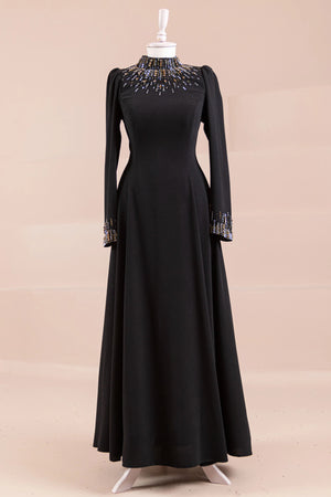 Velna Tesettür Abiye - FioraofDress - tesettur - abiye - Siyahh - 38 - hijab - evening - dress