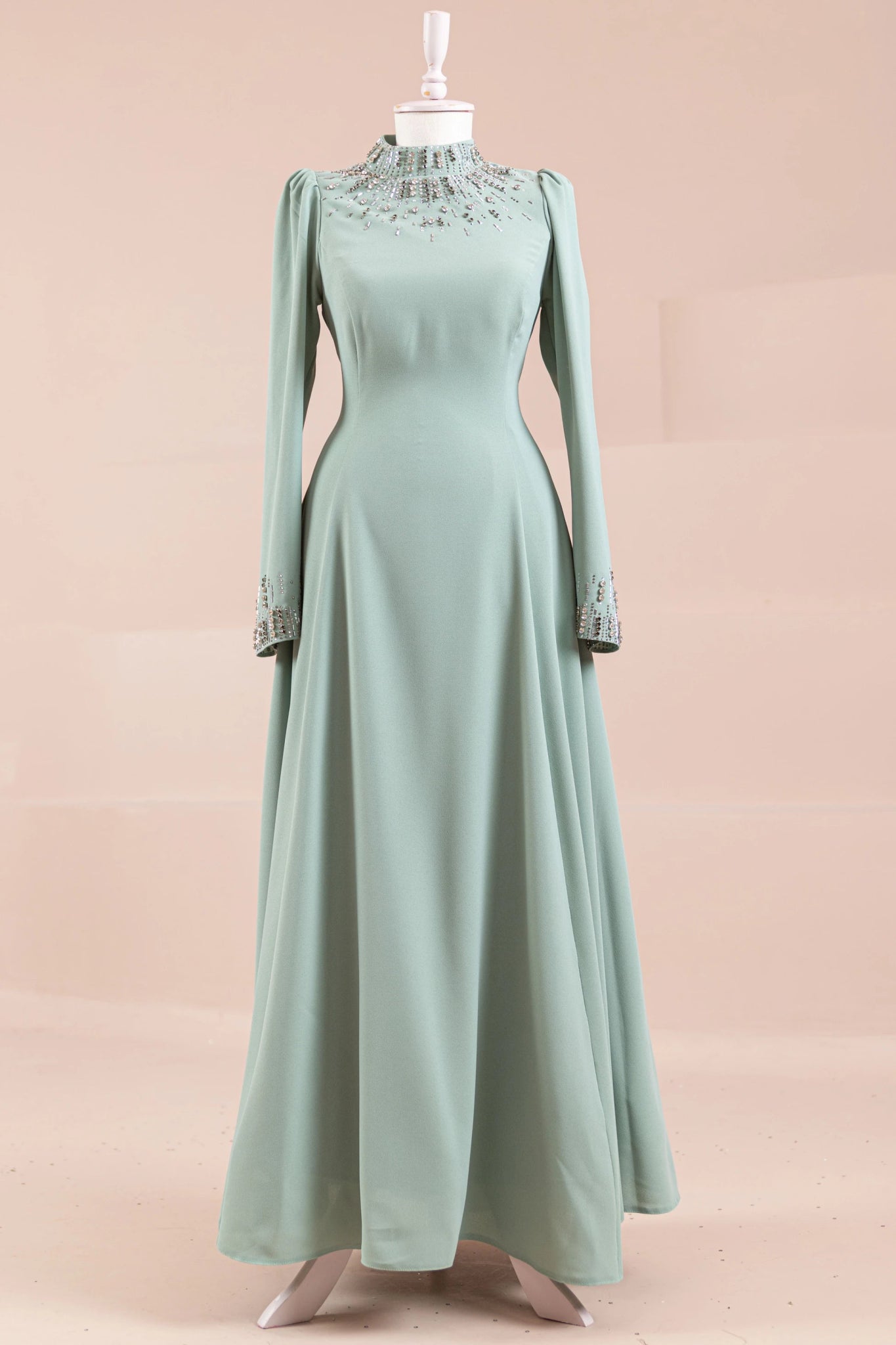 Velna Tesettür Abiye - FioraofDress - tesettur - abiye - mint - 38 - hijab - evening - dress