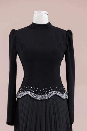 Velor Tesettur Abiye - FioraofDress - tesettur - abiye - Siyahh - 38 - hijab - evening - dress