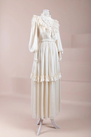 Vintage Tesettür Abiye - FioraofDress - tesettur - abiye - krem - 36 - hijab - evening - dress