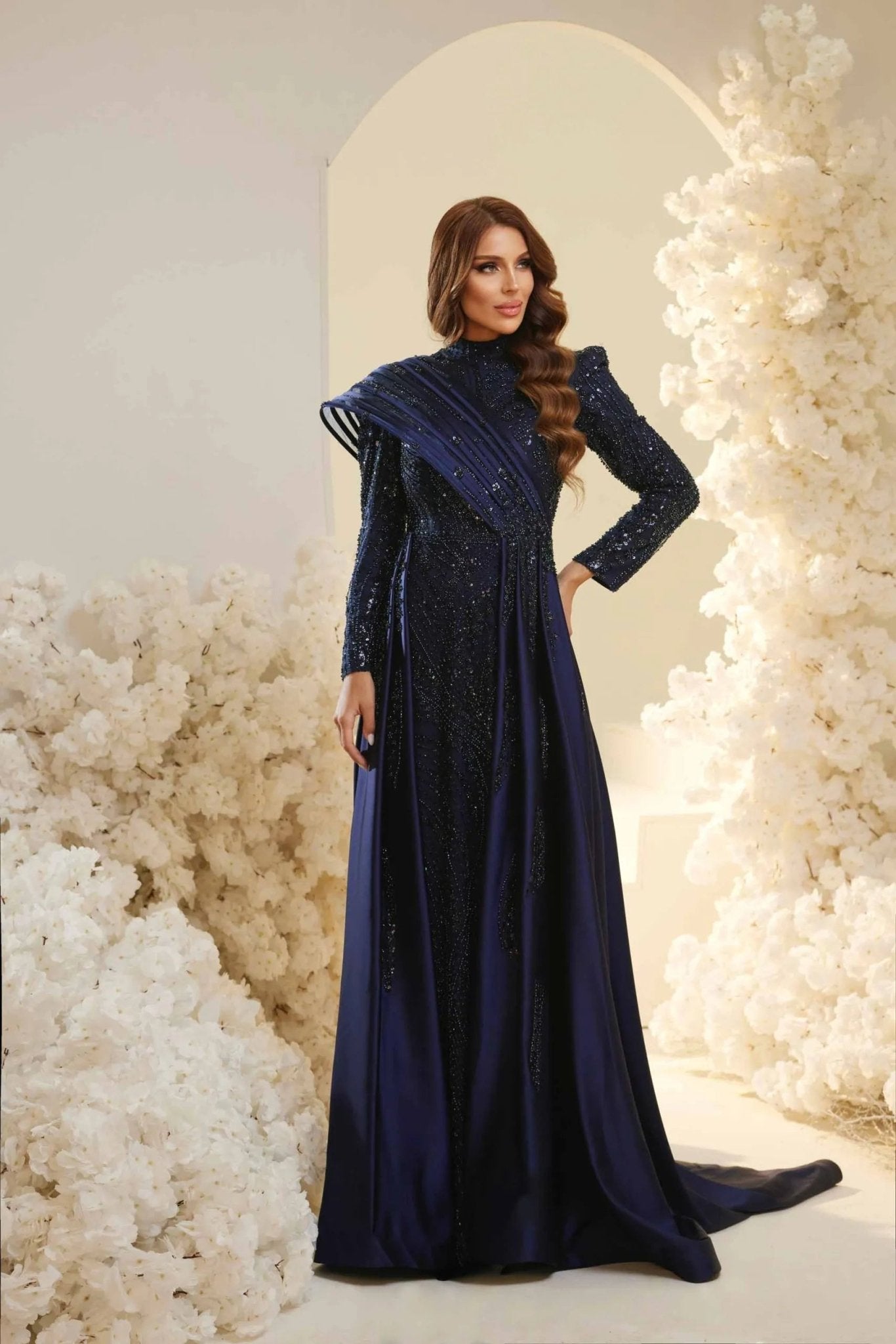 Violet Tesettür Abiye - FioraofDress - tesettur - abiye - lacivert - 38 - hijab - evening - dress