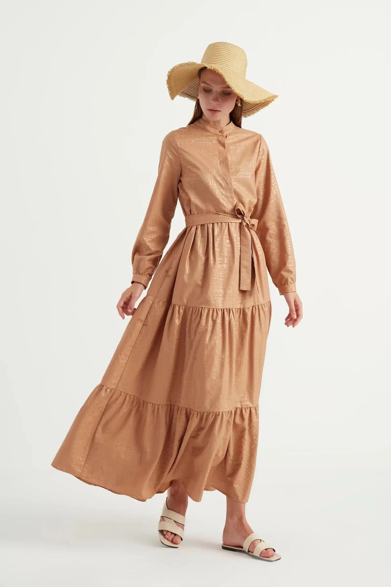 Yakma Desen Elbise - FioraofDress - tesettur - abiye - 42 - Siyahh - hijab - evening - dress