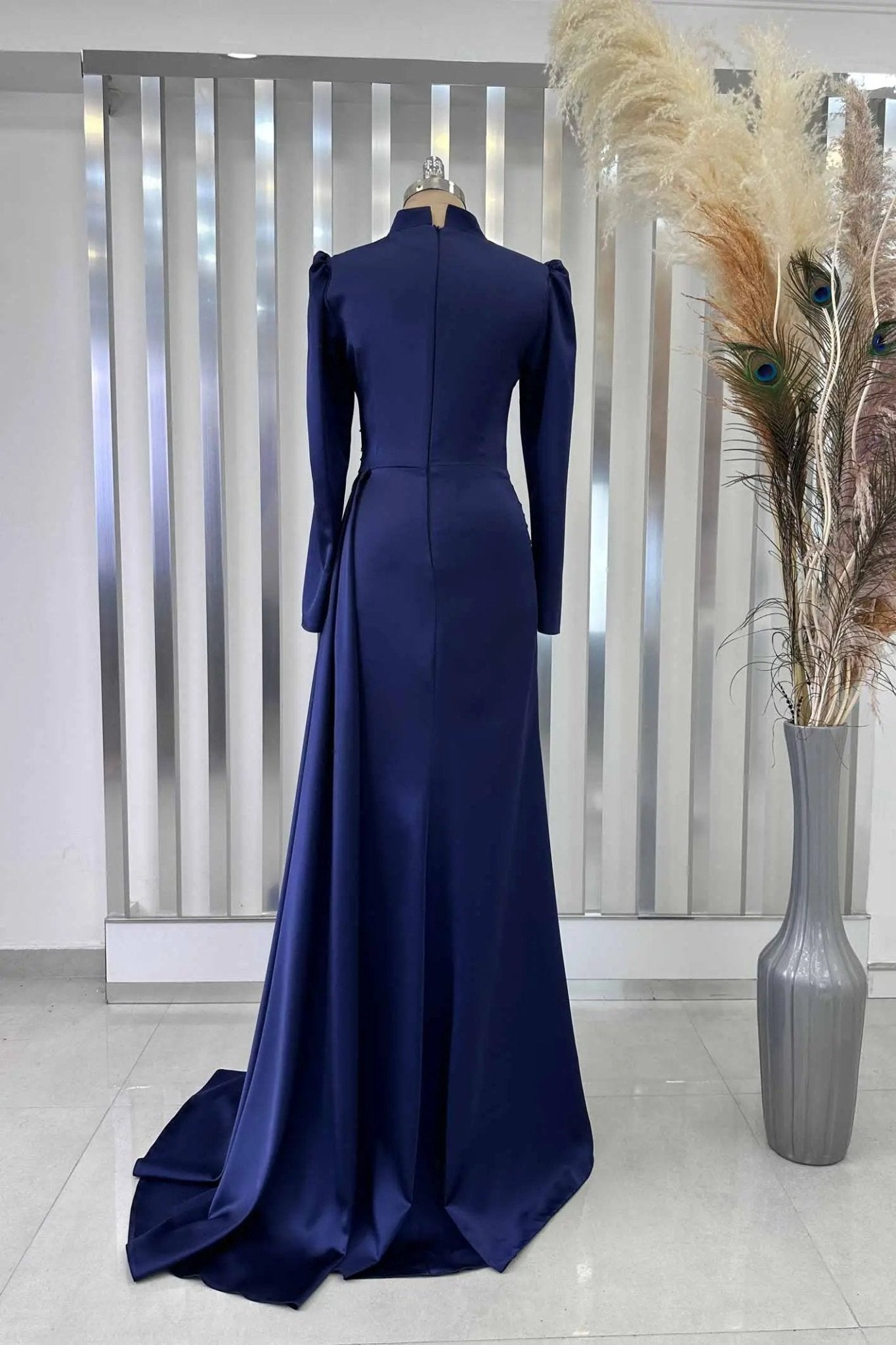 Yaprak Tesettür Abiye - FioraofDress - tesettur - abiye - LACİVERT - 38 - hijab - evening - dress