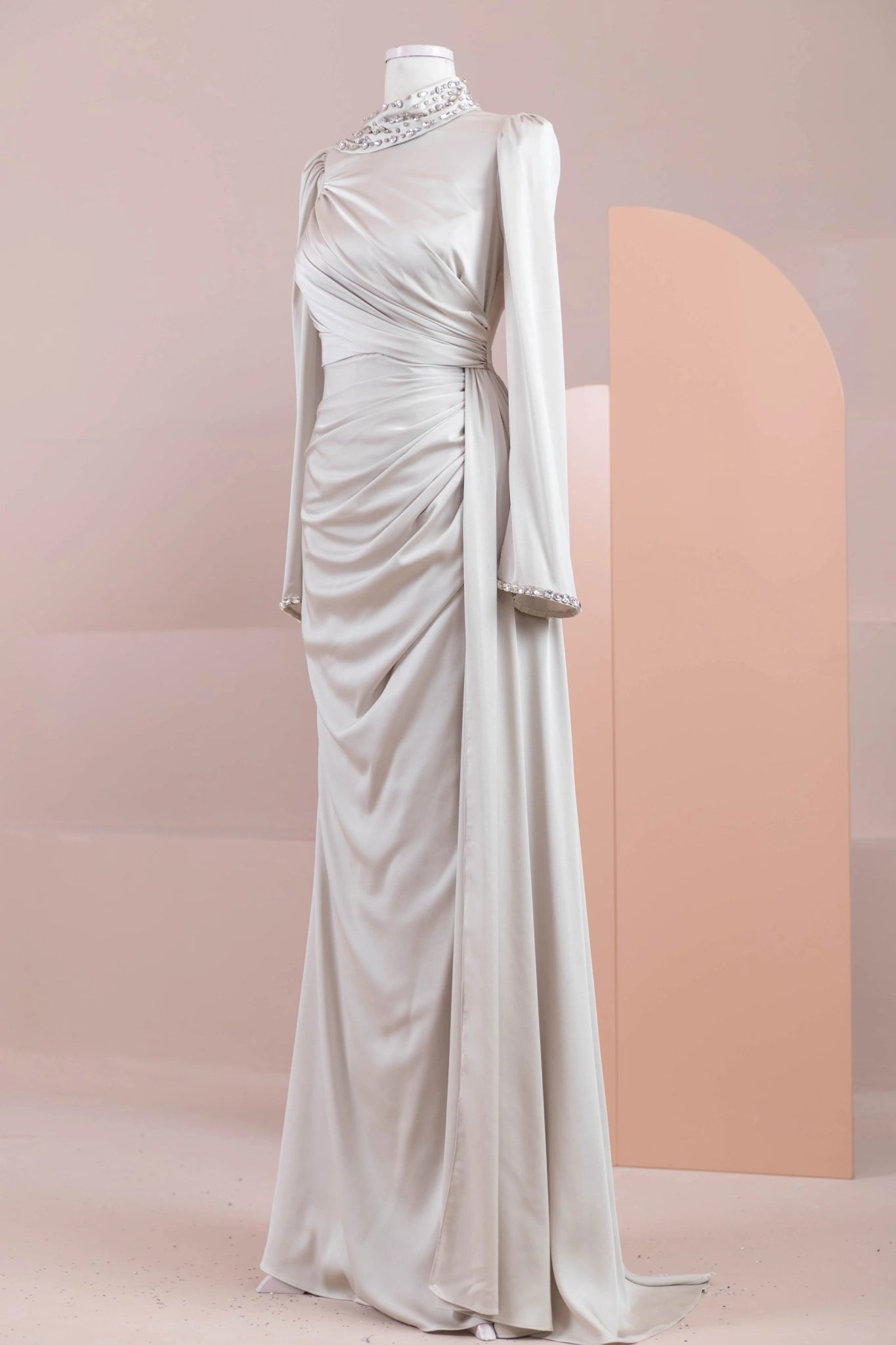 Ziri Tesettür Abiye - FioraofDress - tesettur - abiye - krem - 36 - hijab - evening - dress