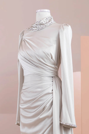 Ziri Tesettür Abiye - FioraofDress - tesettur - abiye - krem - 36 - hijab - evening - dress