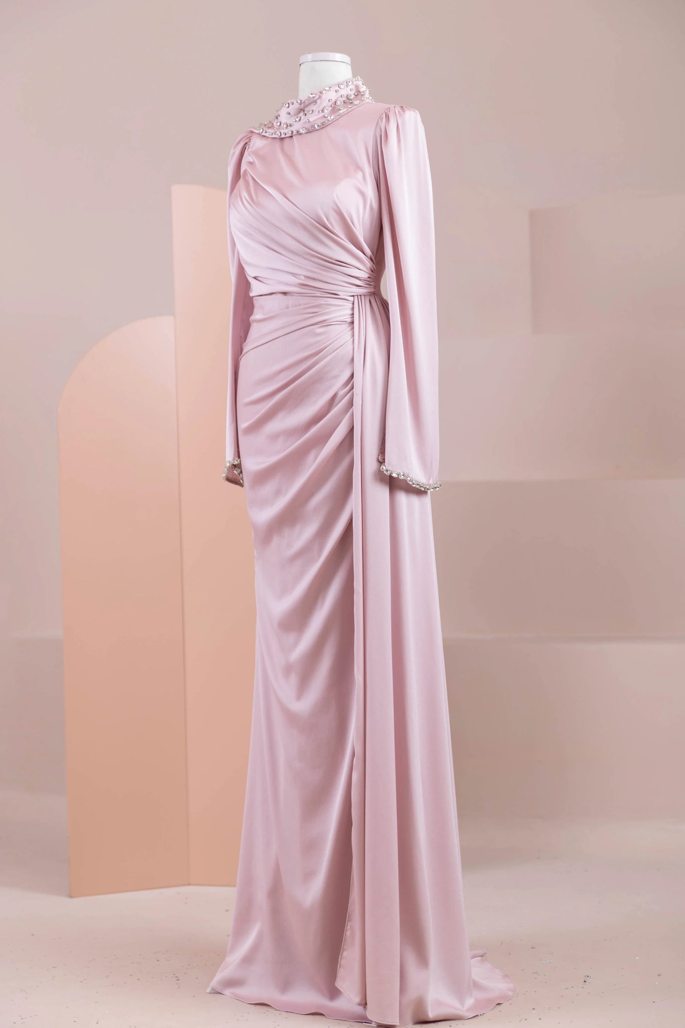 Ziri Tesettür Abiye - FioraofDress - tesettur - abiye - Pudra - 36 - hijab - evening - dress