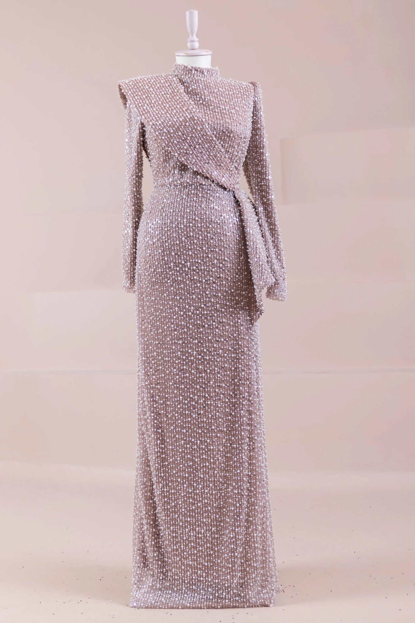 Ziva Tesettür Abiye - FioraofDress - tesettur - abiye - Pudra - 38 - hijab - evening - dress