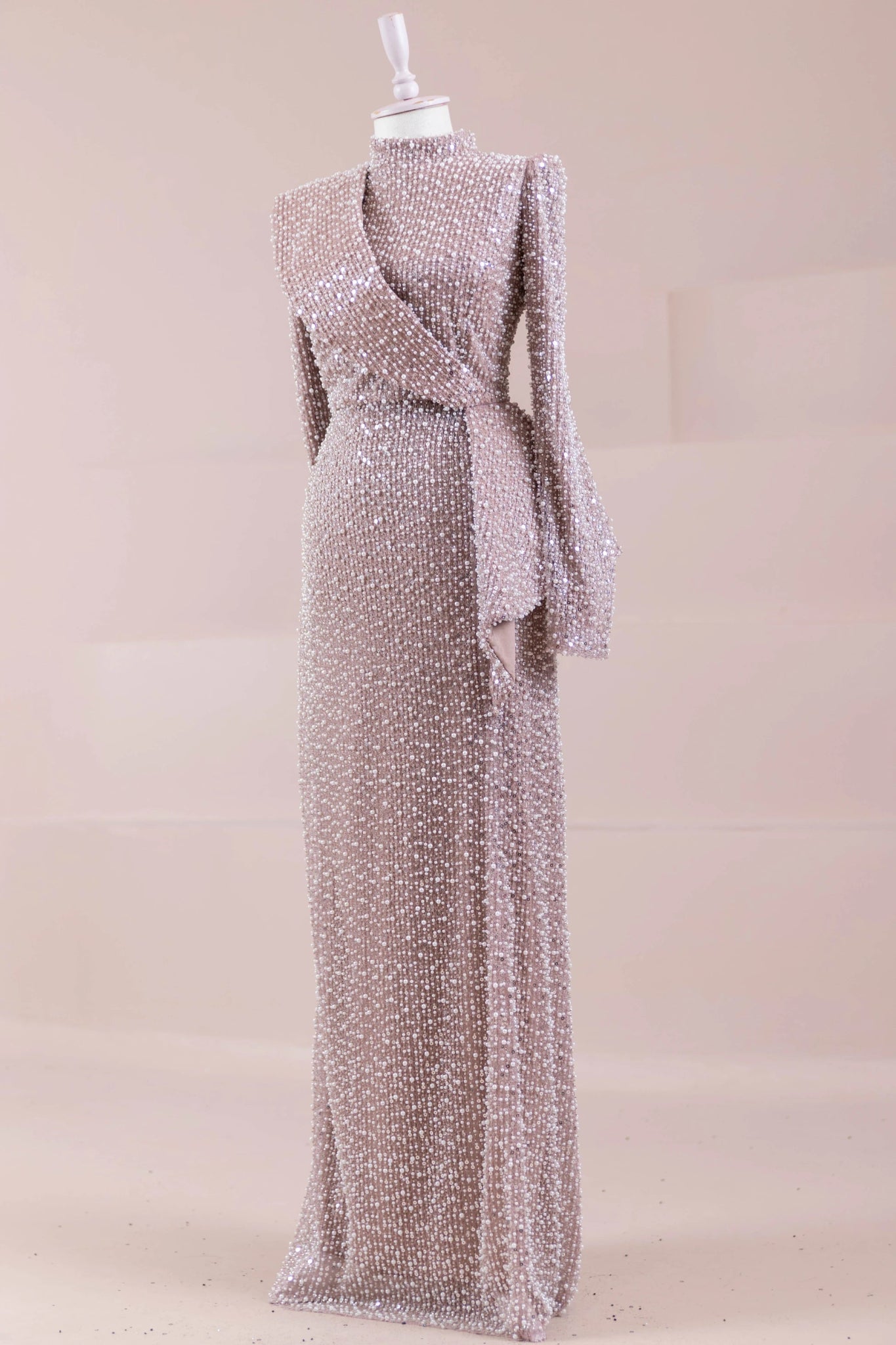 Ziva Tesettür Abiye - FioraofDress - tesettur - abiye - Pudra - 38 - hijab - evening - dress